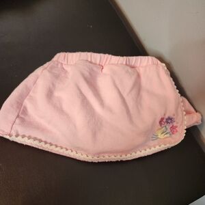 Simply Basic Size Small (0-3Months) Pink Skirt with Floral Embroidery